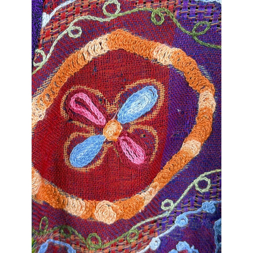Soft‎ Surroundings Embroidered Wool Patchwork Jacket Boho Ethnic Lightweight 1X - Picture 3 of 16